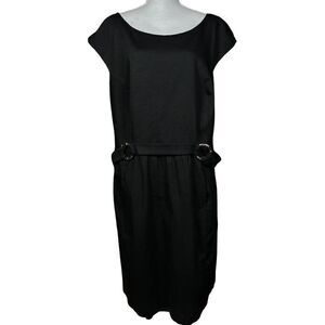 David Meister Sheath Dress Plus Size 24W Black Minimalist Textured Workwear